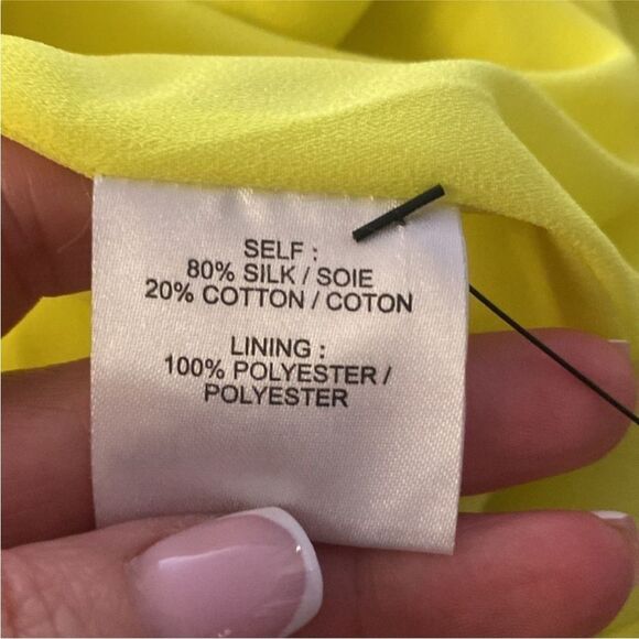 Tanya Taylor silk/cotton Yellow V-Neck Sleeveless Maxi  eyelet Sundress, US4 - Picture 14 of 14